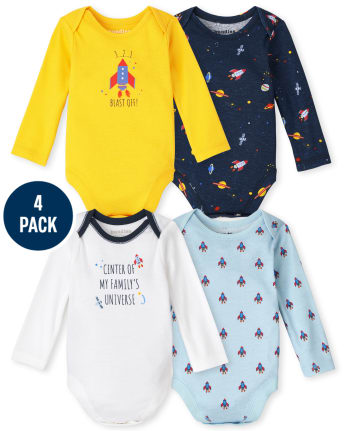 Baby Boys Space Bodysuit 4-Pack