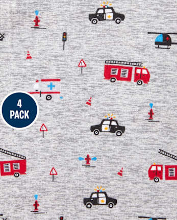 Baby Boys Fire Truck Bodysuit 4-Pack