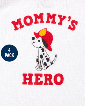 Baby Boys Fire Truck Bodysuit 4-Pack