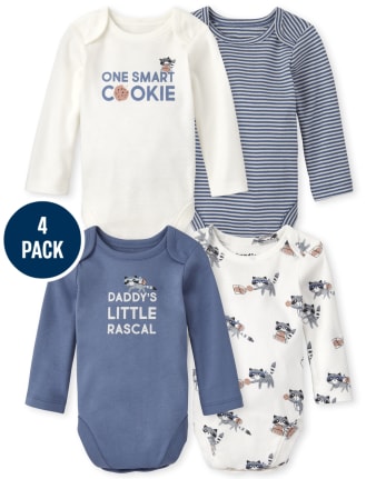Lot de 4 bodys Cookie pour bébé garçon