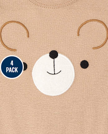 Baby Boys Bear Bodysuit 4-Pack