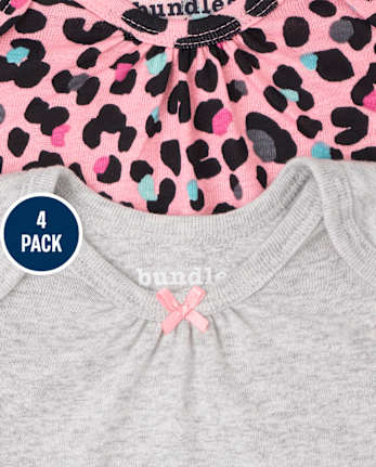 Lot de 4 cache-couches léopard pour bébé fille