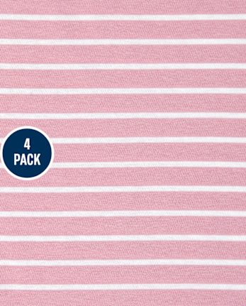 Paquete de 4 camisetas básicas con capas para niñas