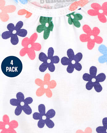 Lot de 4 cache-couches à fleurs pour bébé fille