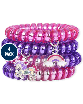 Girls Unicorn Coil Bracelet 4-Pack