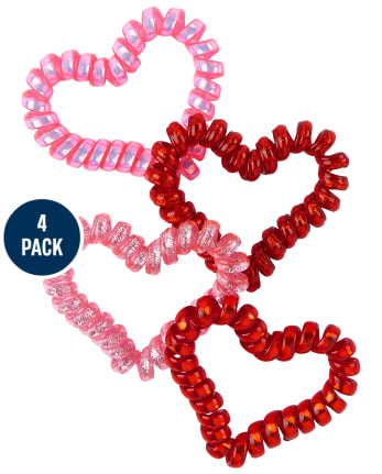 Girls Heart Coil Bracelet 4-Pack
