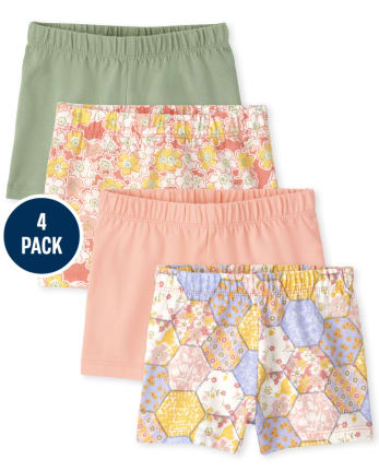 Toddler Girls Print Shorts 4-Pack
