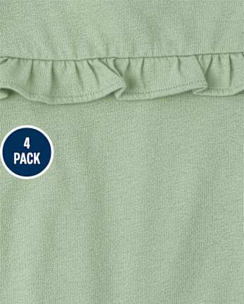 Toddler Girls Print Ruffle Tank Top 4-Pack