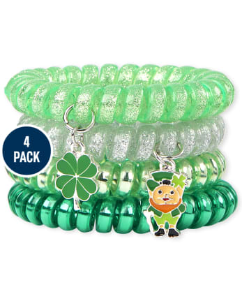 Girls St. Patrick's Day Coil Bracelet 4-Pack
