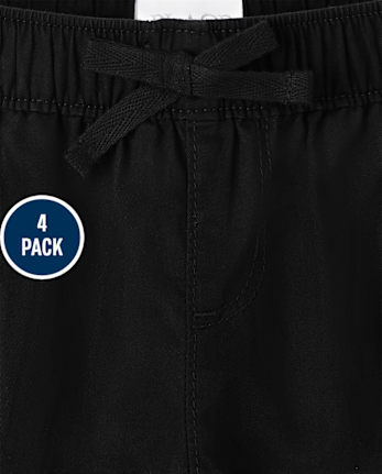 Girls Twill Pull On Shorts 4-Pack