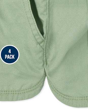 Girls Twill Pull On Shorts 4-Pack