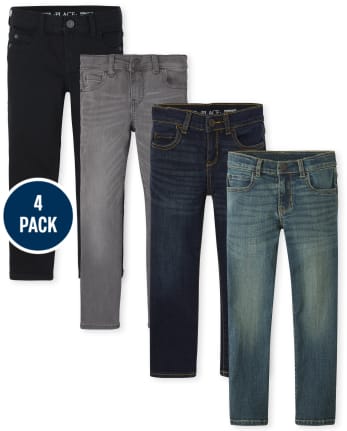 Boys Husky Straight Jeans 4-Pack