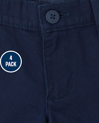 Girls Uniform Stretch Skinny Chino Pants 4-Pack