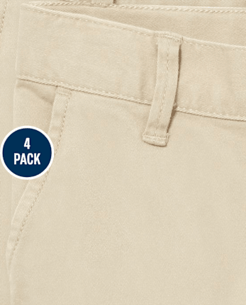 Girls Uniform Stretch Chino Shorts 4-Pack