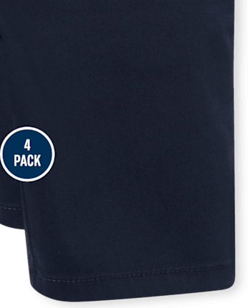 Lot de 4 shorts chino extensibles pour uniformes pour filles