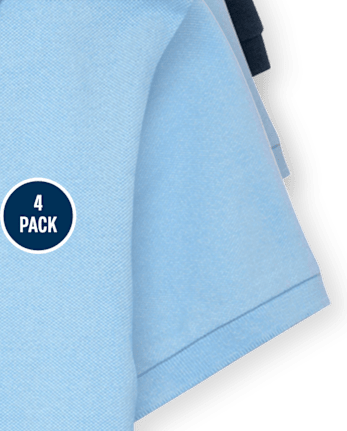 Polo de piqué de uniforme para niños, paquete de 4