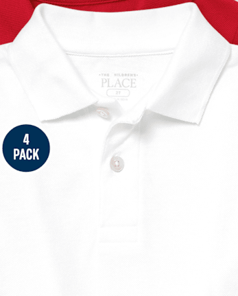 Polo de piqué de uniforme para bebés y niños pequeños, paquete de 4