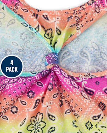 Toddler Girls Twist Back Tank Top 4-Pack