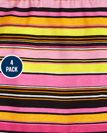 Paquete de 4 pantalones cortos con volantes para niñas pequeñas