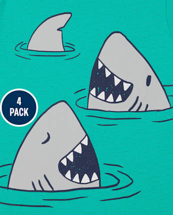 Paquete de 4 camisetas con estampado de animales para bebés y niños pequeños