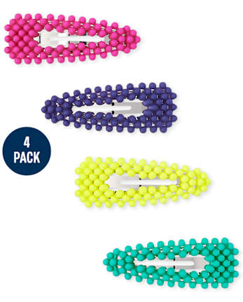 Paquete de 4 pasadores para el cabello con lunares para niñas