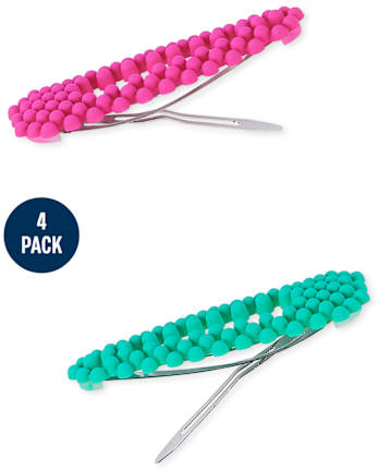 Paquete de 4 pasadores para el cabello con lunares para niñas