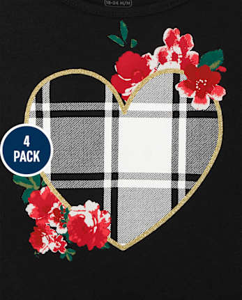 Paquete de 4 tops florales para niñas pequeñas