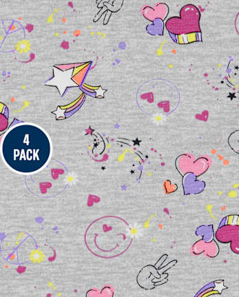 Girls Doodle Leggings 4-Pack