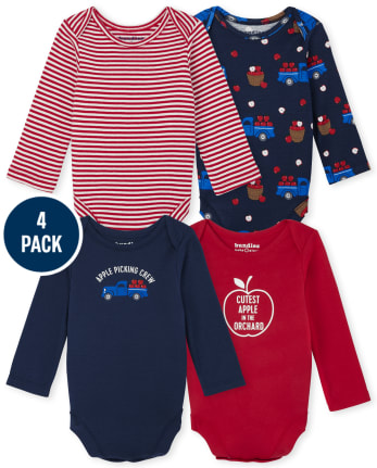 Baby Boys Apple Picking Bodysuit 4-Pack