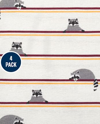 Body de mapache para bebé niño, paquete de 4