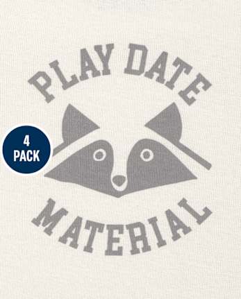 Body de mapache para bebé niño, paquete de 4