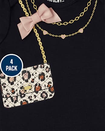 Body Bebé Niña Leopardo Pack de 4
