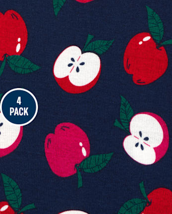 Baby Girls Apple Bodysuit 4-Pack