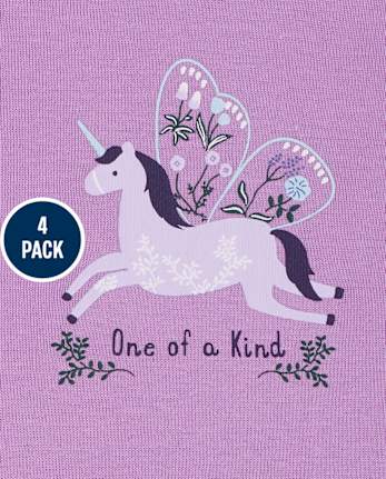 Body de unicornio para bebé niña, paquete de 4