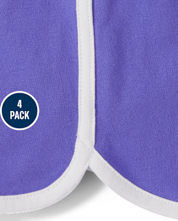 Pack de 4 pantalones cortos con delfines para niñas pequeñas