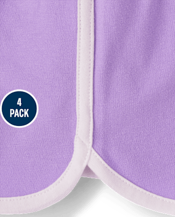 Pack de 4 pantalones cortos con delfines para niñas pequeñas