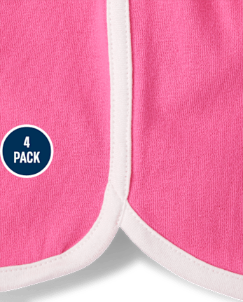 Pack de 4 pantalones cortos con delfines para niñas pequeñas