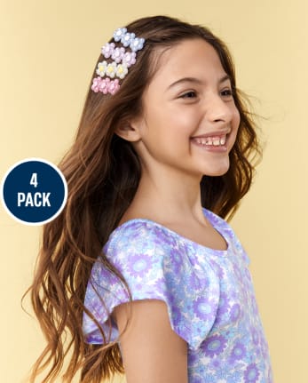 Girls Flower Hair Clip 4-Pack