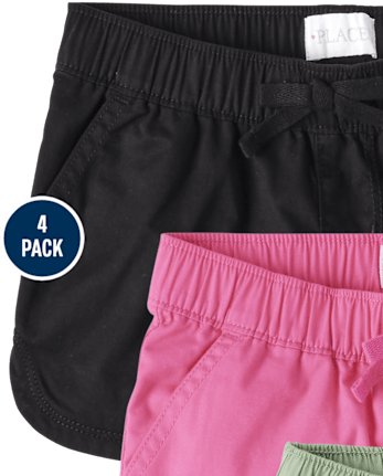 Pack de 4 Shorts sin cierres de sarga para niña