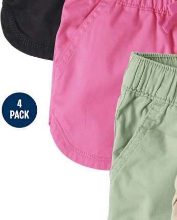 Pack de 4 Shorts sin cierres de sarga para niña