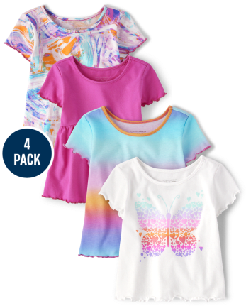 Toddler Girls Ombre Top 4-Pack