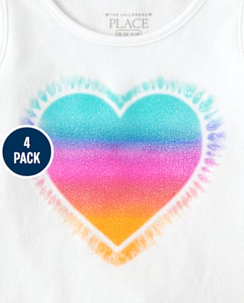 Lot de 4 débardeurs tie-dye pour petites filles
