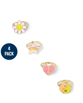 Girls Heart Ring 4-Pack
