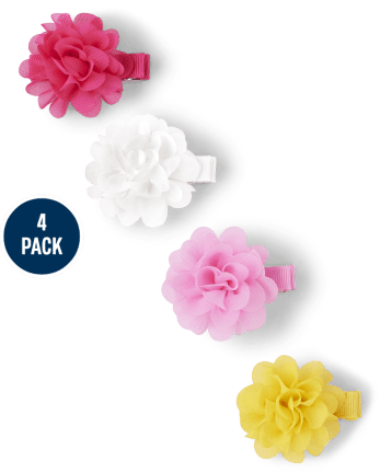 Toddler Girls Flower Hair Clip 4-Pack