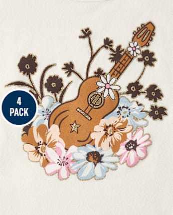 Toddler Girls Western Flutter Top 4-Pack