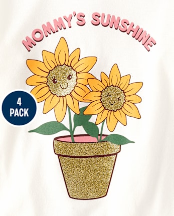 Lot de 4 hauts tournesol pour petites filles