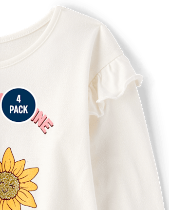 Lot de 4 hauts tournesol pour petites filles