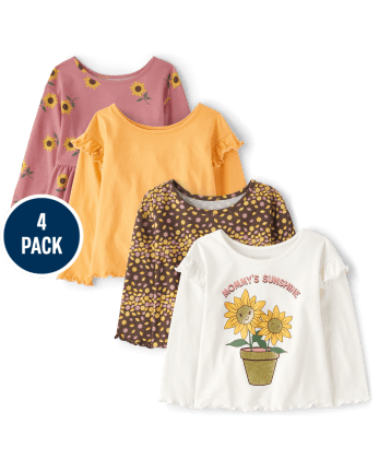 Lot de 4 hauts tournesol pour petites filles