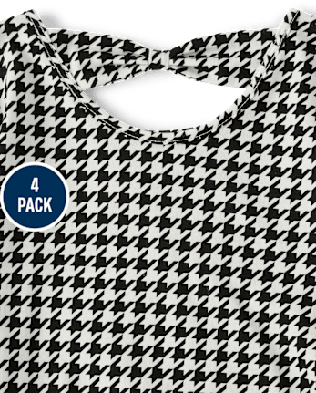 Toddler Girls Floral Bow Back Tops 4-Pack