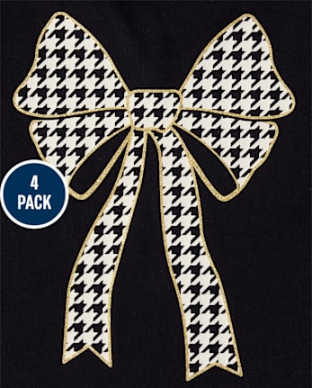 Toddler Girls Floral Bow Back Tops 4-Pack